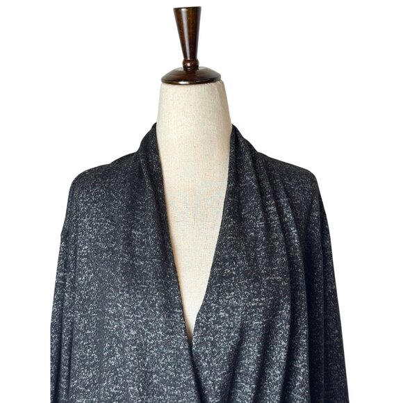 Slate & Willow Sweater Women Large Black Knit Draped Crossover Top Preppy - Picture 4 of 8